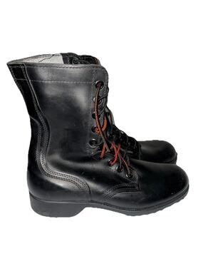 Vintage 1983 US Military Combat Boots 8R Black Leather Ro-Search DMS Punk Goth